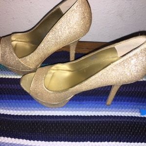 Gold Glitter Heels